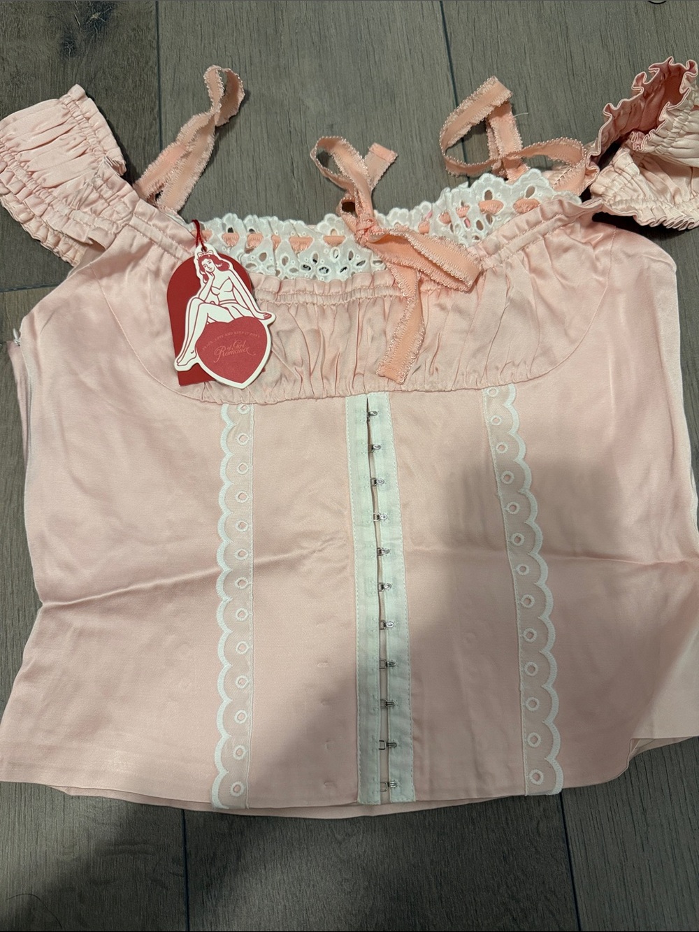 Cute Pink Ruffled Corset Top